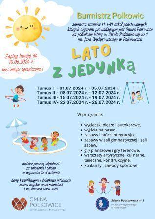 Plakat informacyjny półkolonie