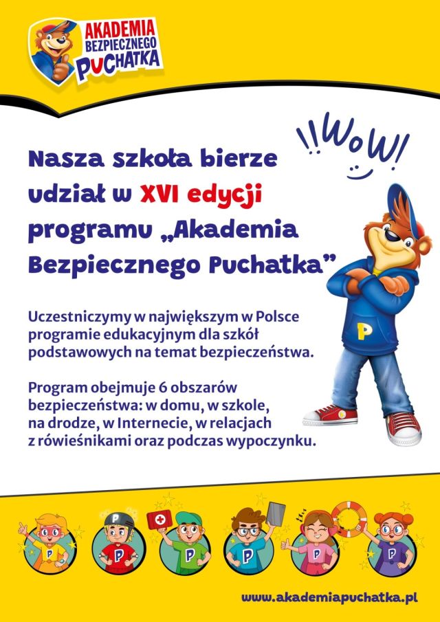 plakat programu akademia bezpiecznego puchatka