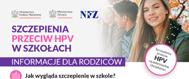 plakat o szczepieniu w szkołach przeciwko wirusowi HPV