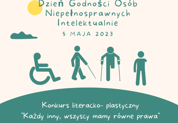 plakat dzień godności osób niepełnosprawnych intelektualnie 5 maja konkurs literacko plastyczny