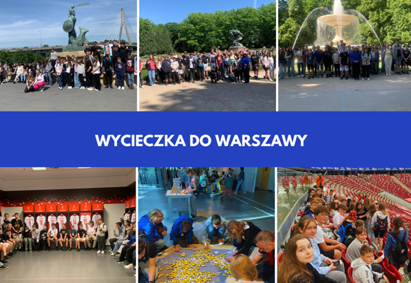 Kolaż zdjęć uczniów w Warszawie