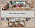 kolaż zdjęć przedszkolaki podczas warsztatów ceramicznych