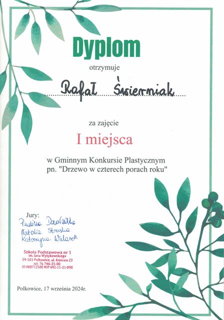 dyplom Rafała